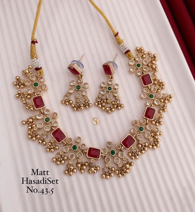 04 MH Designer Gold Matte Hasadi Set Wholesale Shop In Surat
